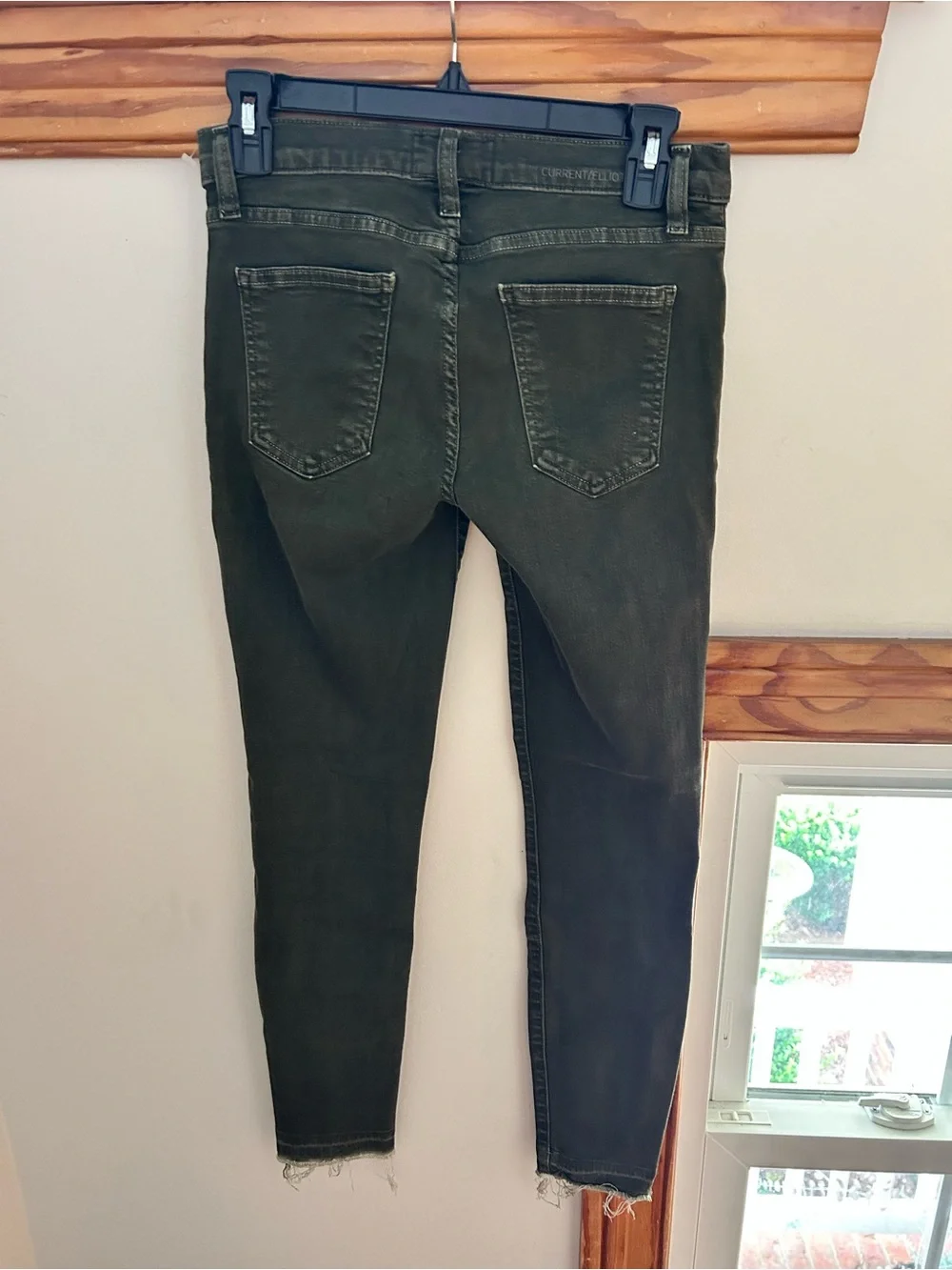 Current/Elliott Olive-Green Skinny Jeans